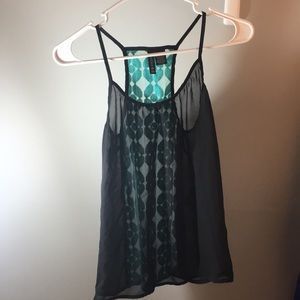 Black and teal tank